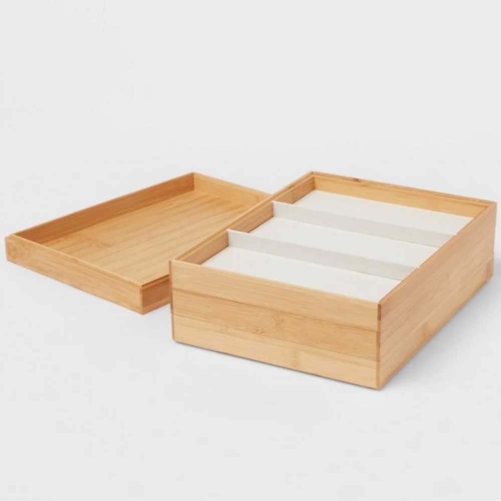 Target Bamboo Jewelry Organizer with Cream Interior